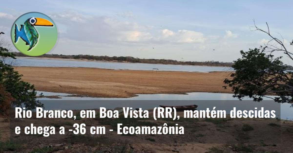 Rio Branco, em Boa Vista (RR), mantém descidas e chega a -36 cm