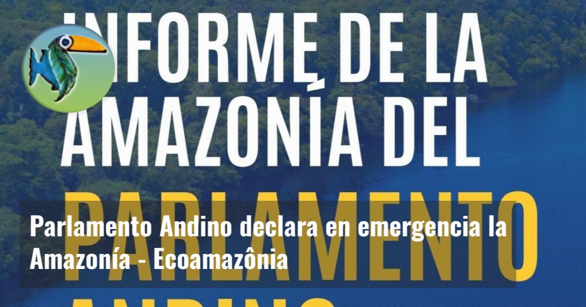 Parlamento Andino declara en emergencia la Amazonía